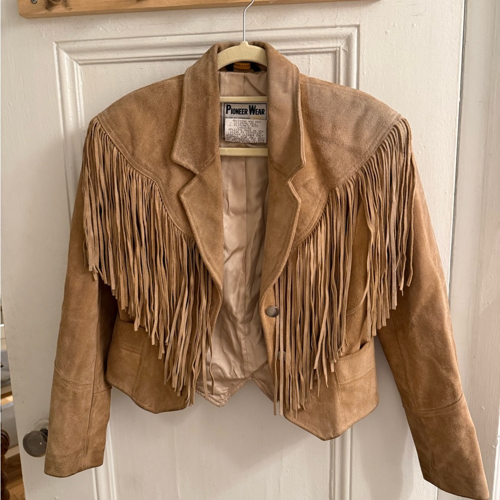 PIONEER Tan Fringe Suede Jacket